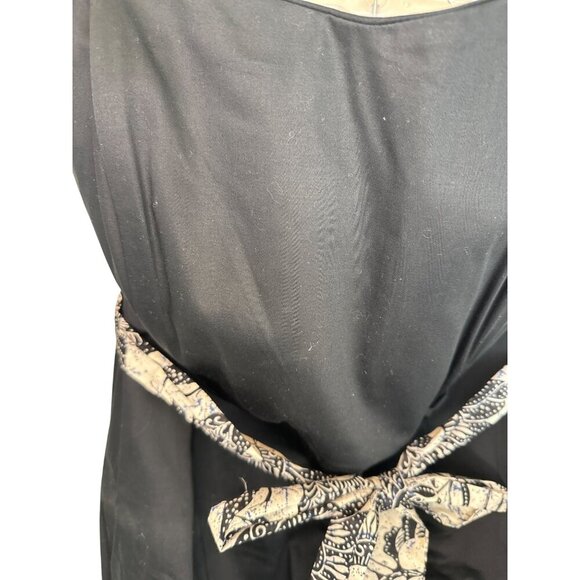 Old Navy Womens Black Strapless Plus Size Dress W/ Patterned Waist Tie Stretch S - Picture 5 of 6